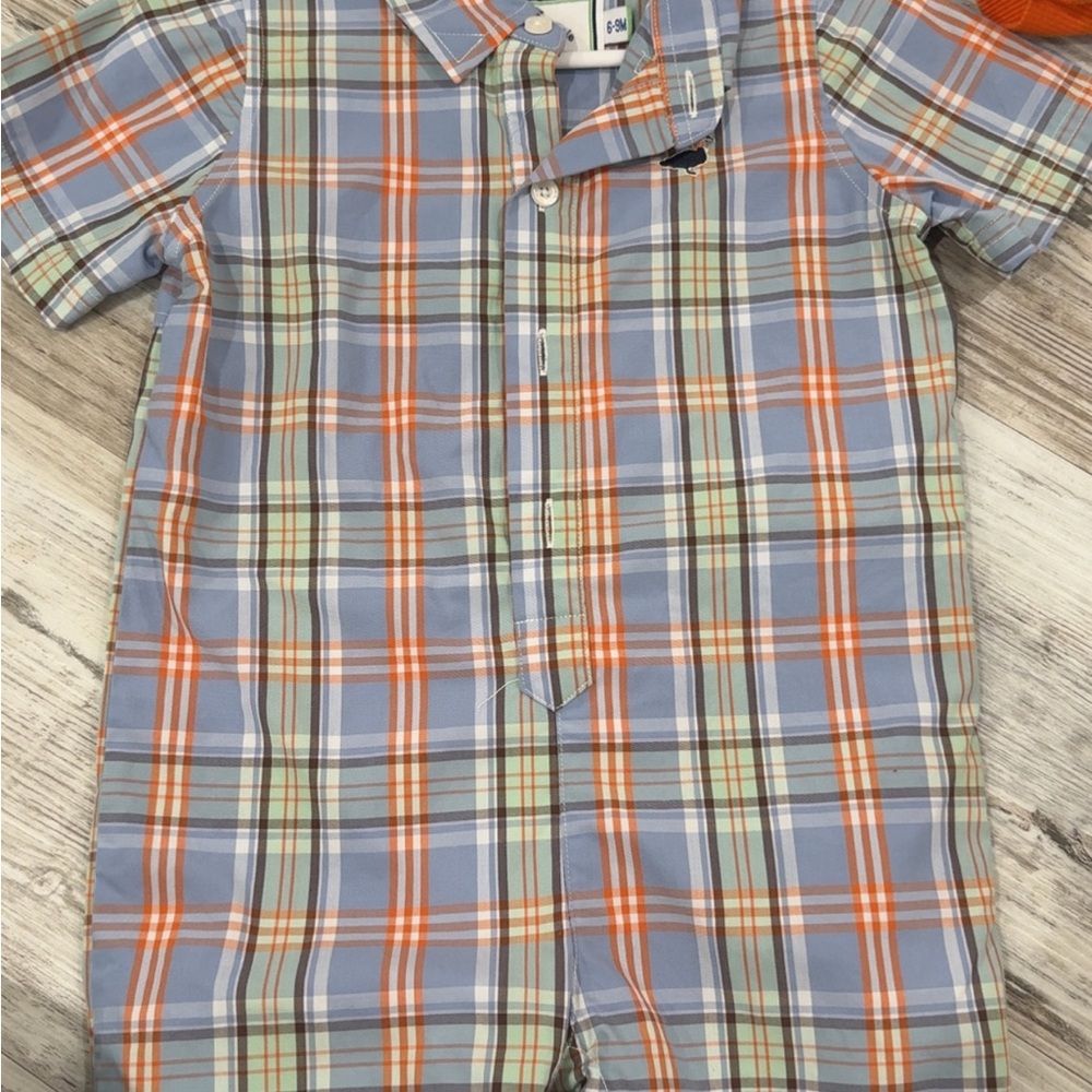 Plaid properly tied Kids shortall